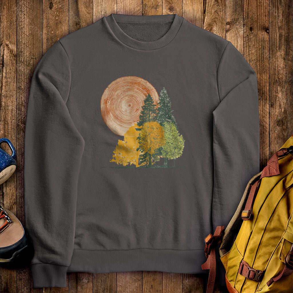Woodcut Stamped Forest Crewneck Sweatshirt