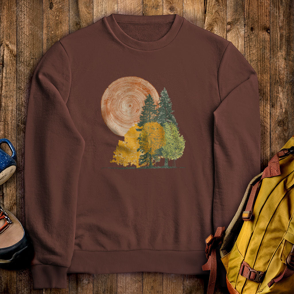 Woodcut Stamped Forest Crewneck Sweatshirt