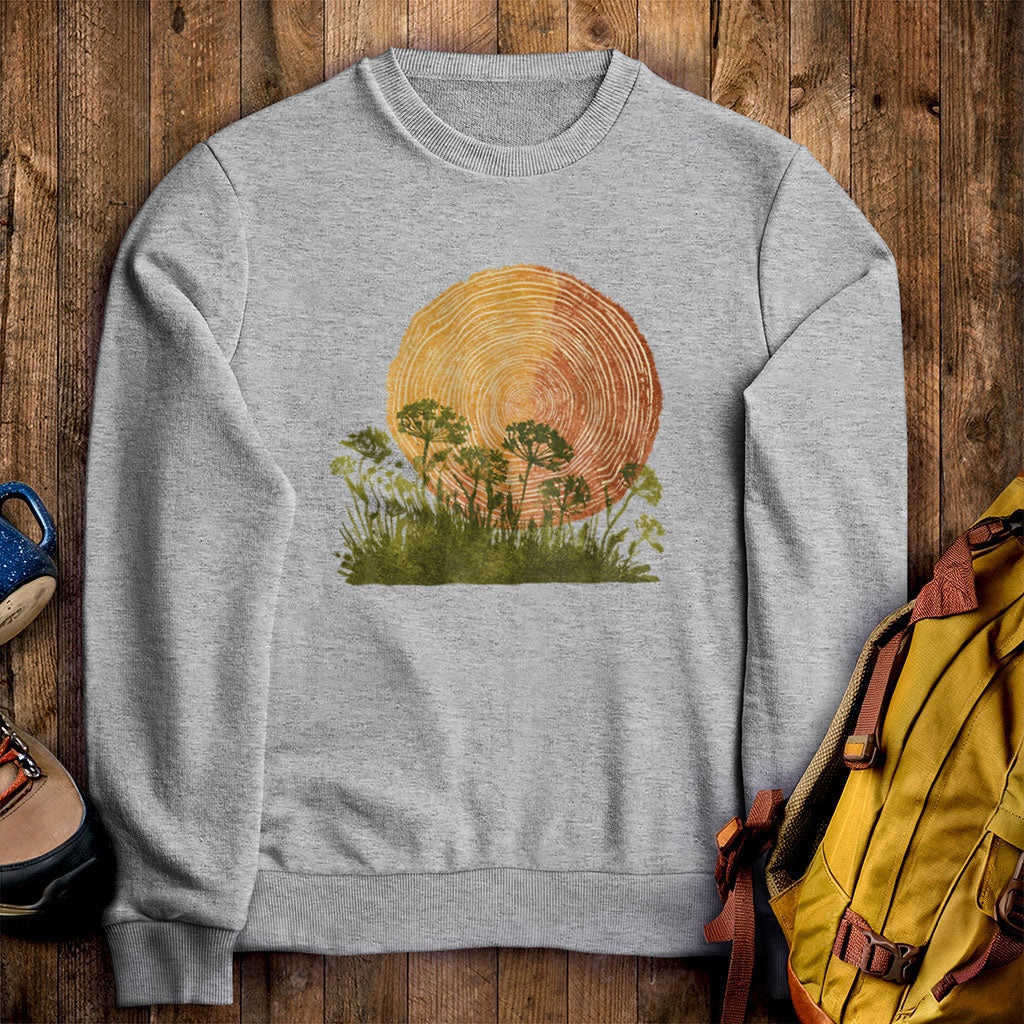 Woodcut Flower Meadow Crewneck Sweatshirt