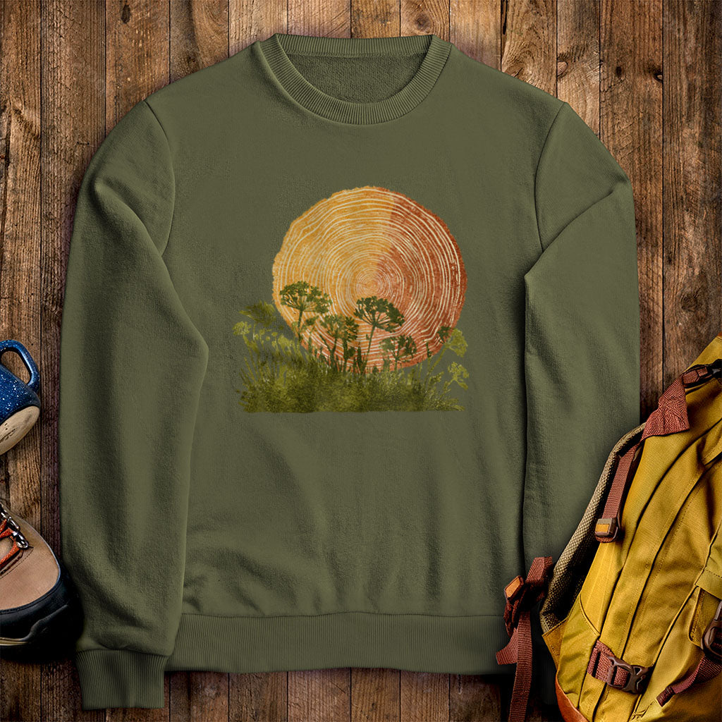 Woodcut Flower Meadow Crewneck Sweatshirt