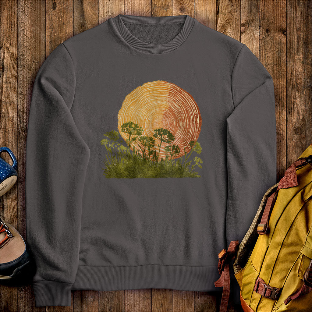 Woodcut Flower Meadow Crewneck Sweatshirt