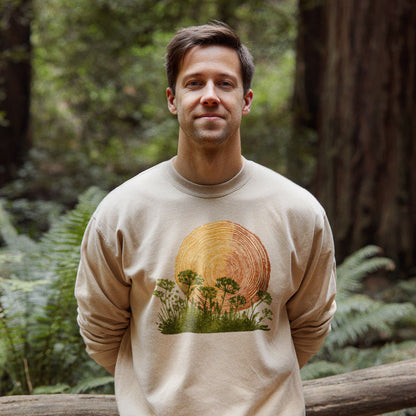 Woodcut Flower Meadow Crewneck Sweatshirt