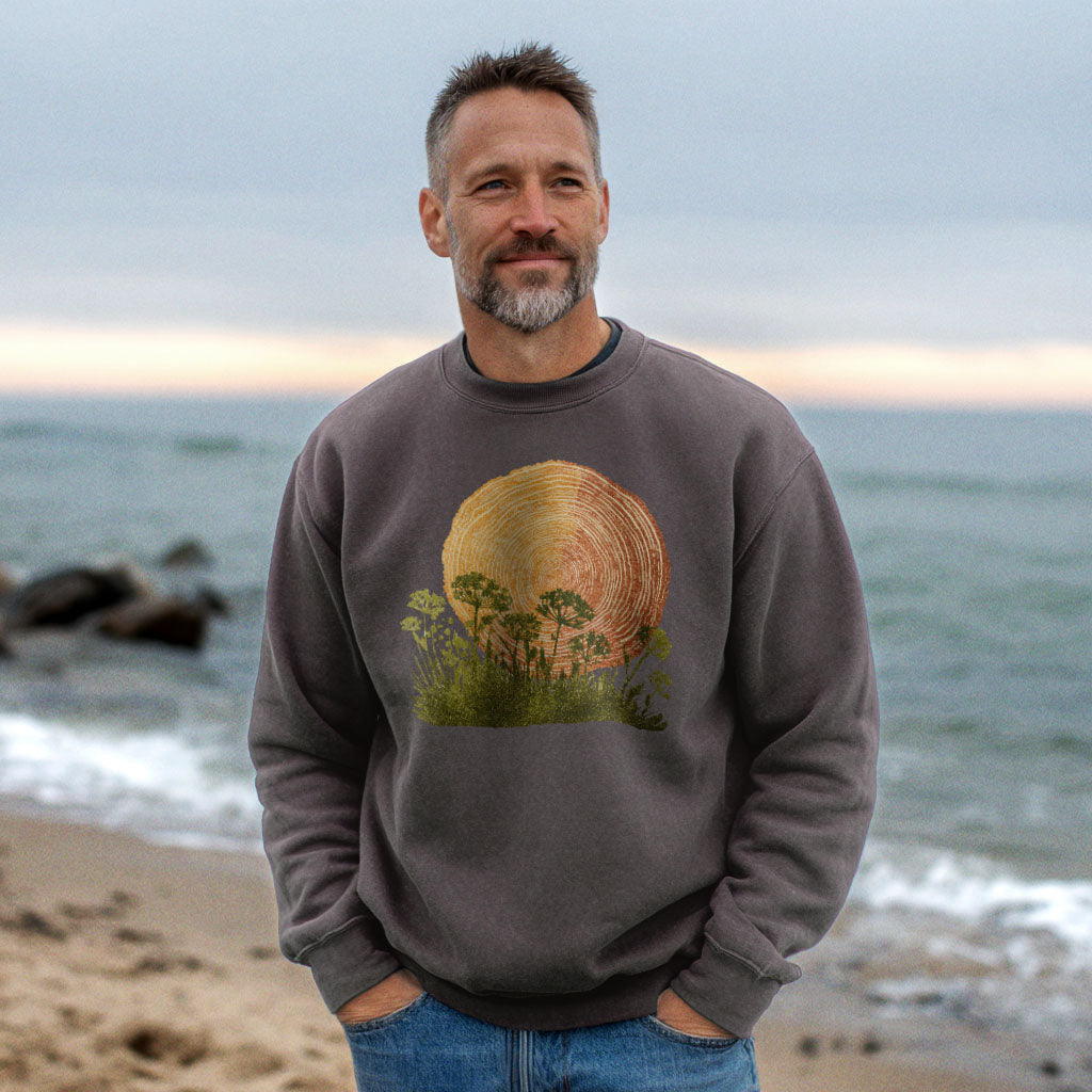 Woodcut Flower Meadow Crewneck Sweatshirt