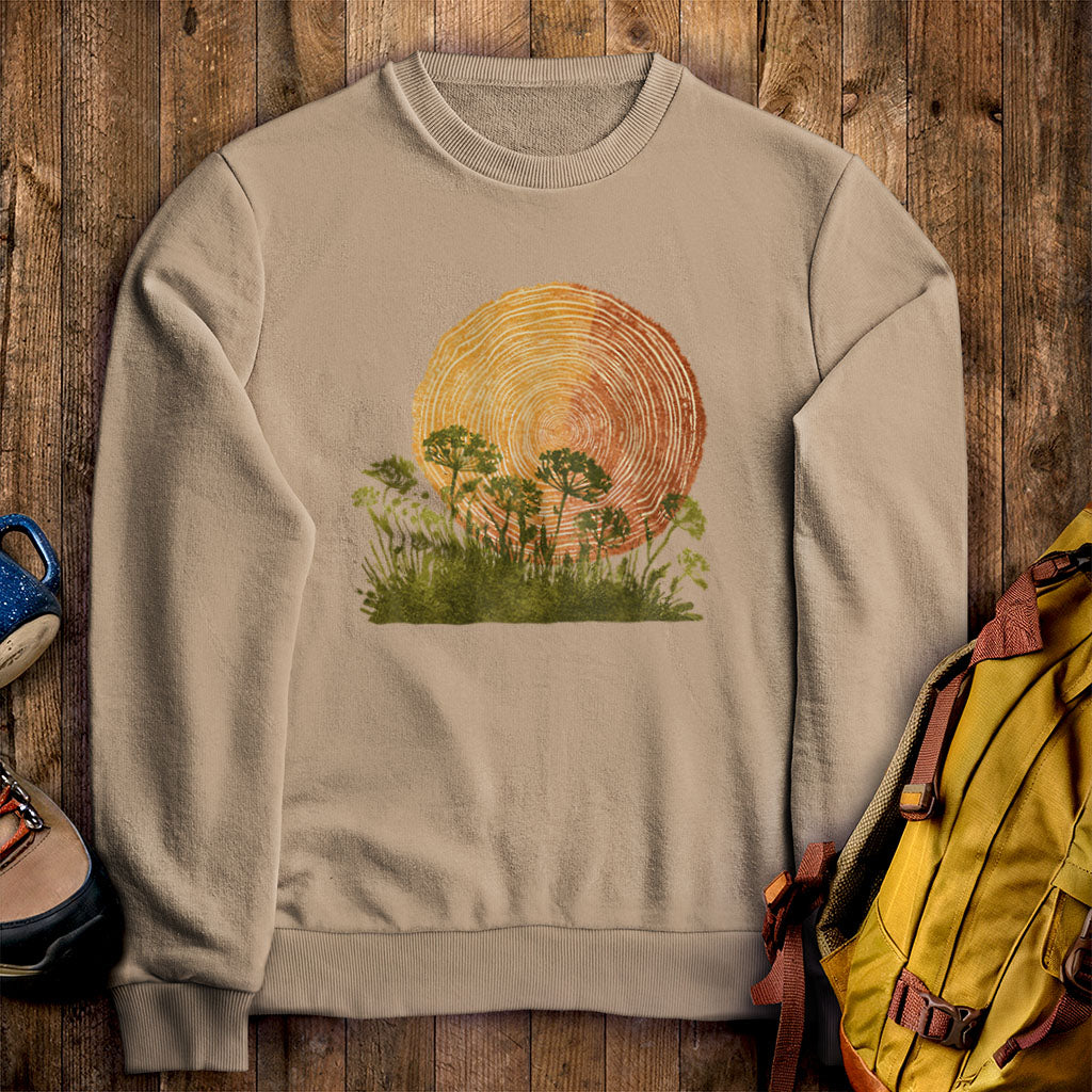Woodcut Flower Meadow Crewneck Sweatshirt