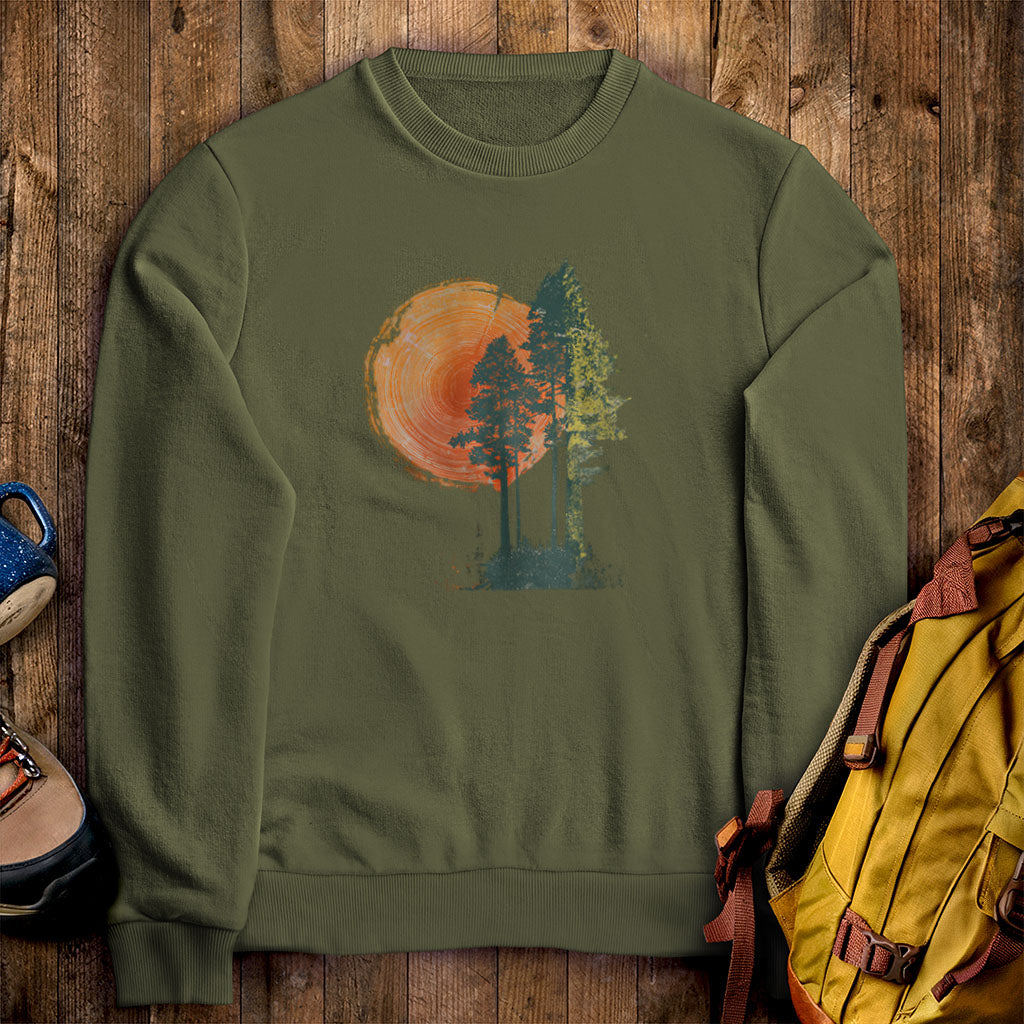 Woodcut Pines Crewneck Sweatshirt