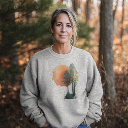 Woodcut Pines Crewneck Sweatshirt