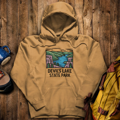 Devil’s Lake State Park Hoodie Mustard Adventure and Outdoors Themed Hoodie