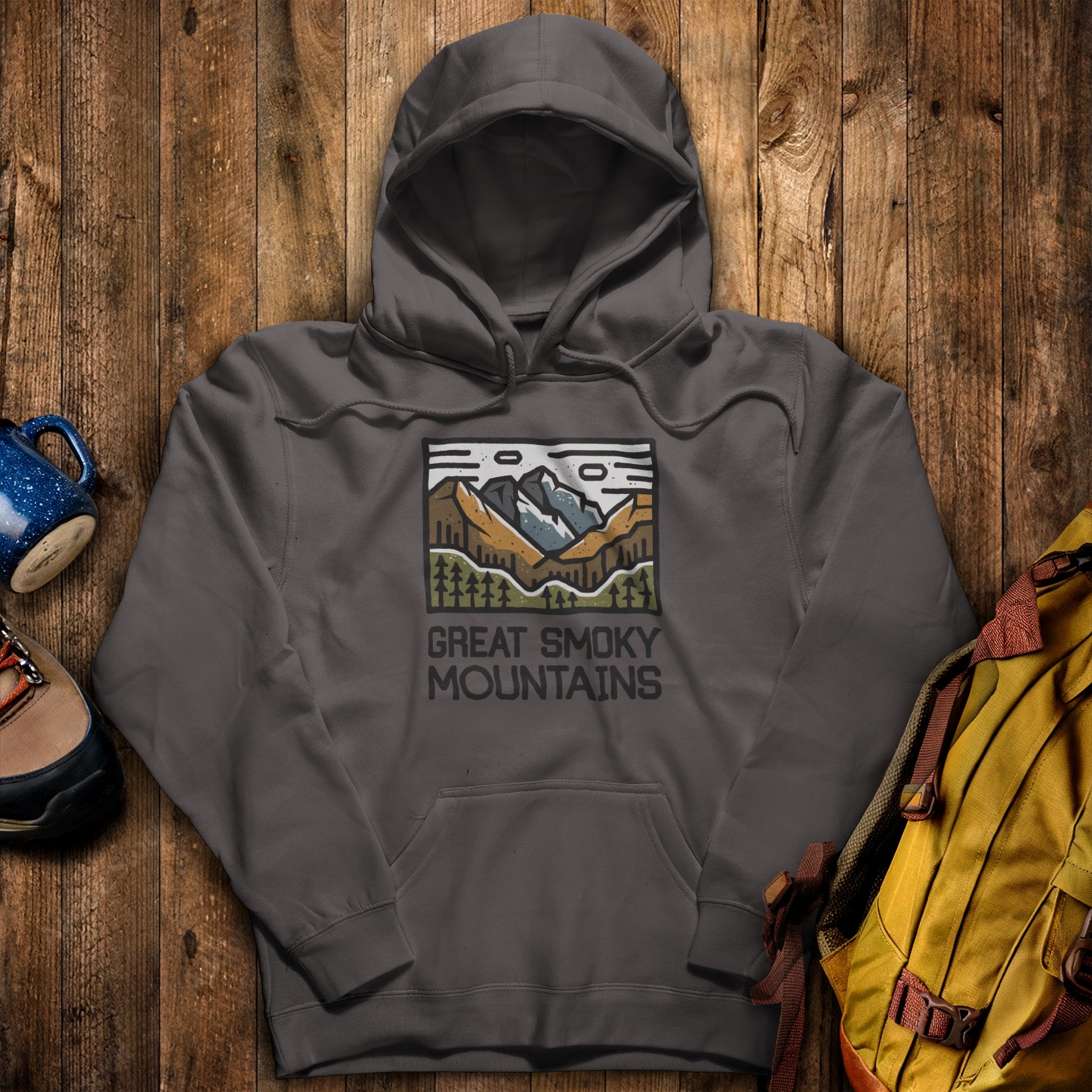 Great Smoky Mountains National Park Hoodie Charcoal Adventure and Outdoors Themed Hoodie