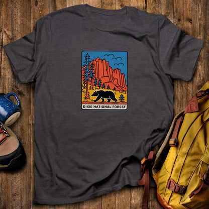 Dixie National Forest T-Shirt Dark Heather Adventure and Outdoors Themed T-Shirt