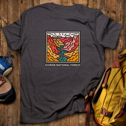 Kaibab National Forest T-Shirt Dark Heather Adventure and Outdoors Themed T-Shirt