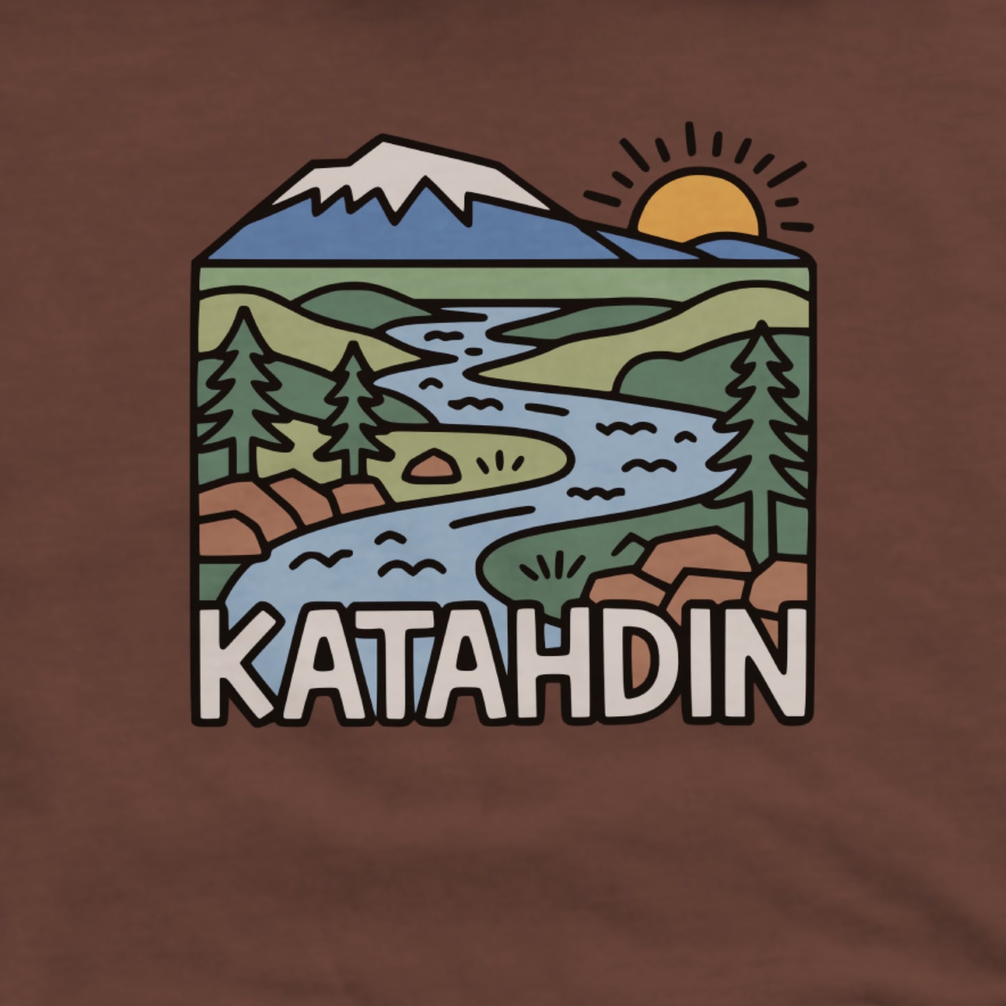 Mount Katahdin Hoodie Adventure and Outdoors Themed Hoodie