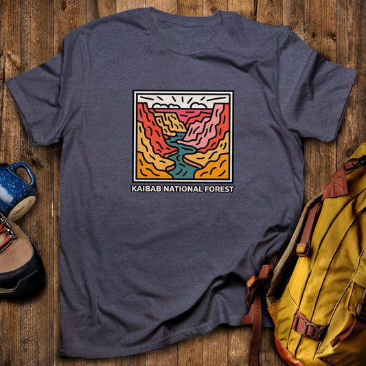Kaibab National Forest T-Shirt Heather Navy Adventure and Outdoors Themed T-Shirt
