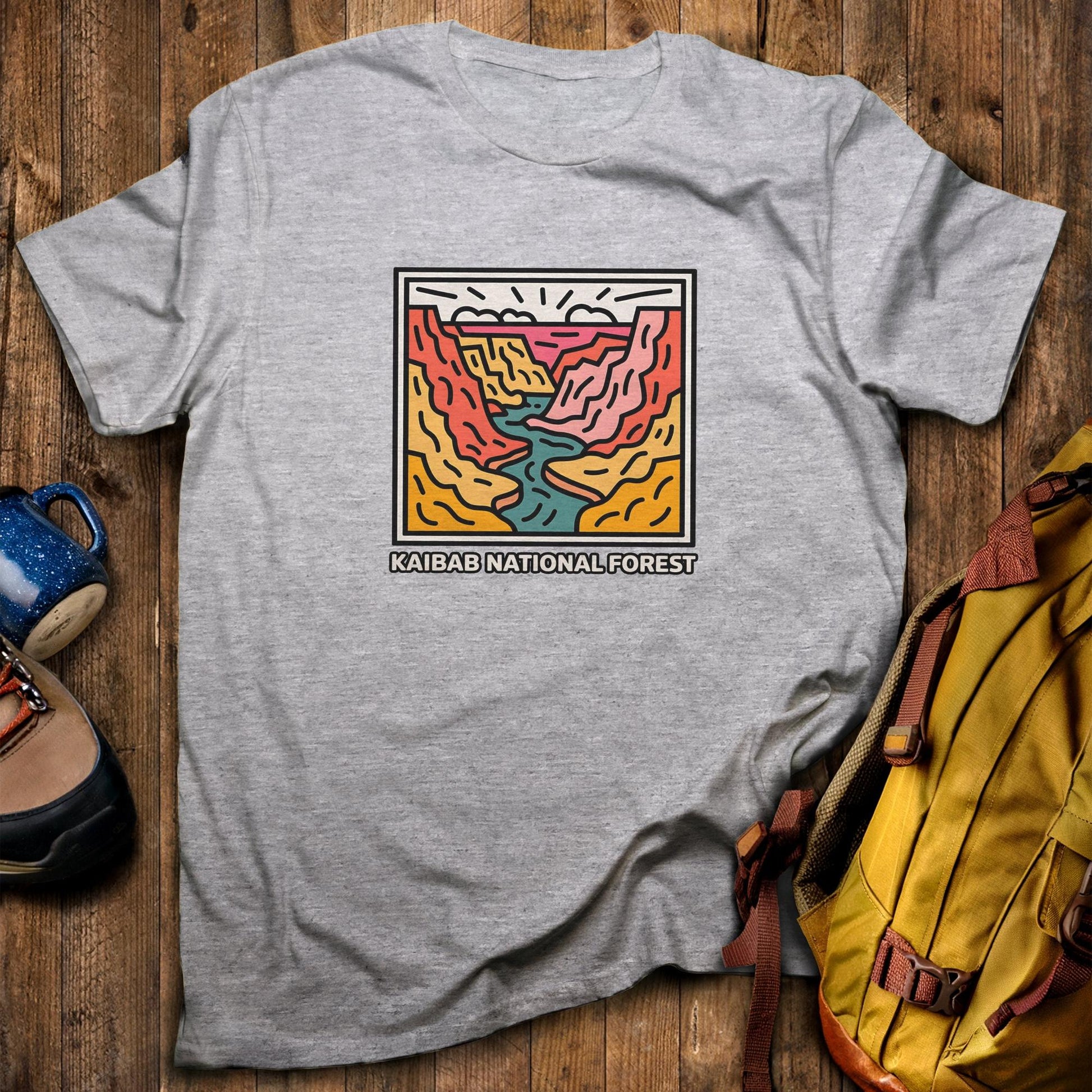 Kaibab National Forest T-Shirt Sport Grey Adventure and Outdoors Themed T-Shirt