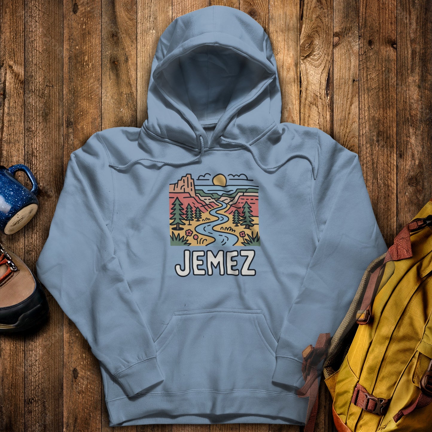 Jemez National Recreation Area Hoodie Stone Blue Adventure and Outdoors Themed Hoodie