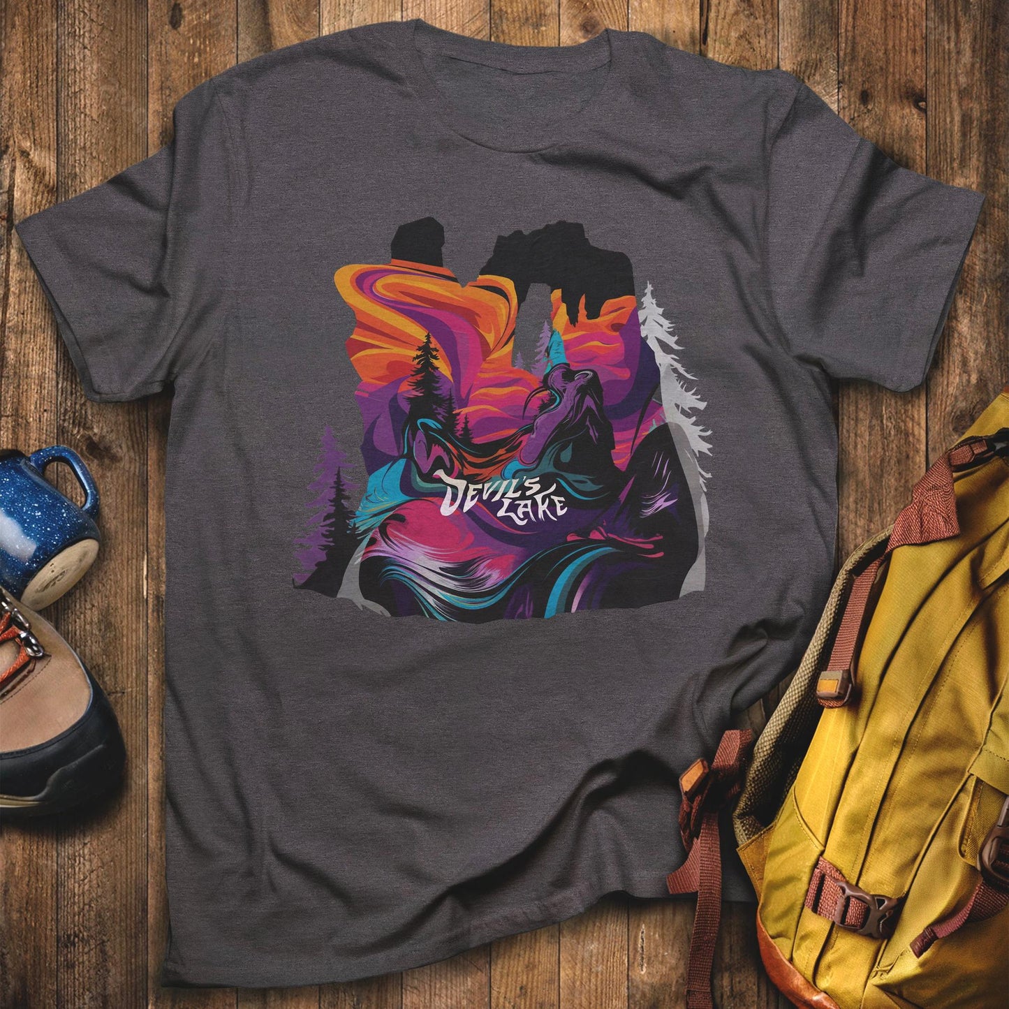 Devil's Lake State Park T-Shirt Dark Heather Adventure and Outdoors Themed T-Shirt