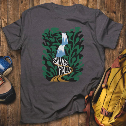 Silver Falls State Park T-Shirt Dark Heather Adventure and Outdoors Themed T-Shirt