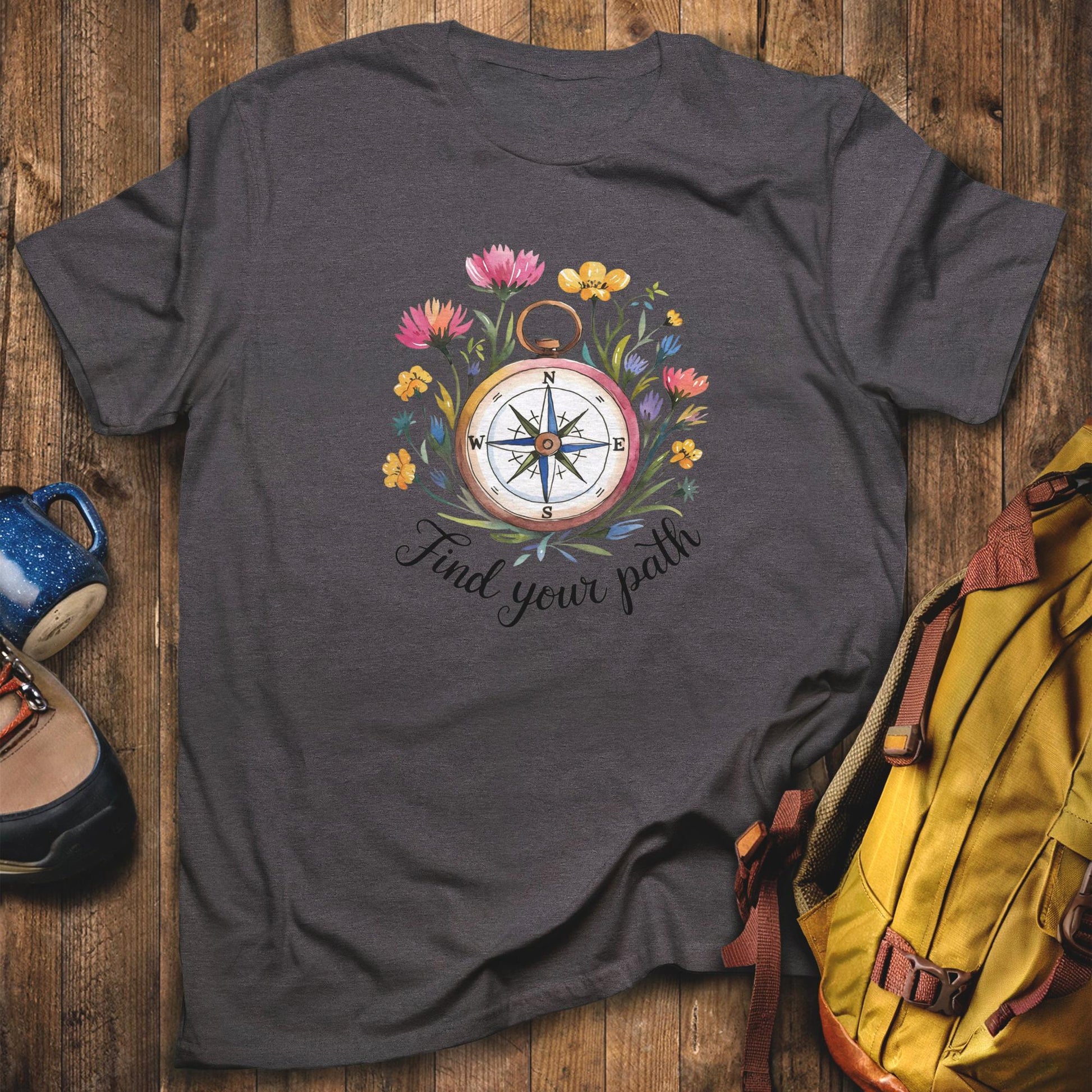 Find Your Path T-Shirt Dark Heather Adventure and Outdoors Themed T-Shirt