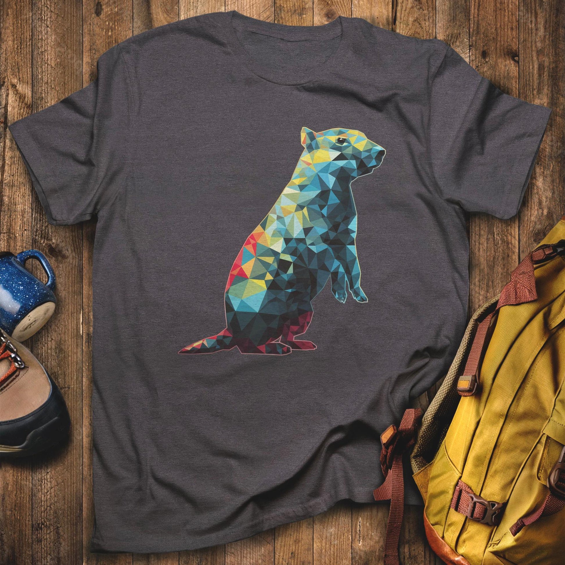 Prairie Dog Mosaic T-Shirt Dark Heather Adventure and Outdoors Themed T-Shirt