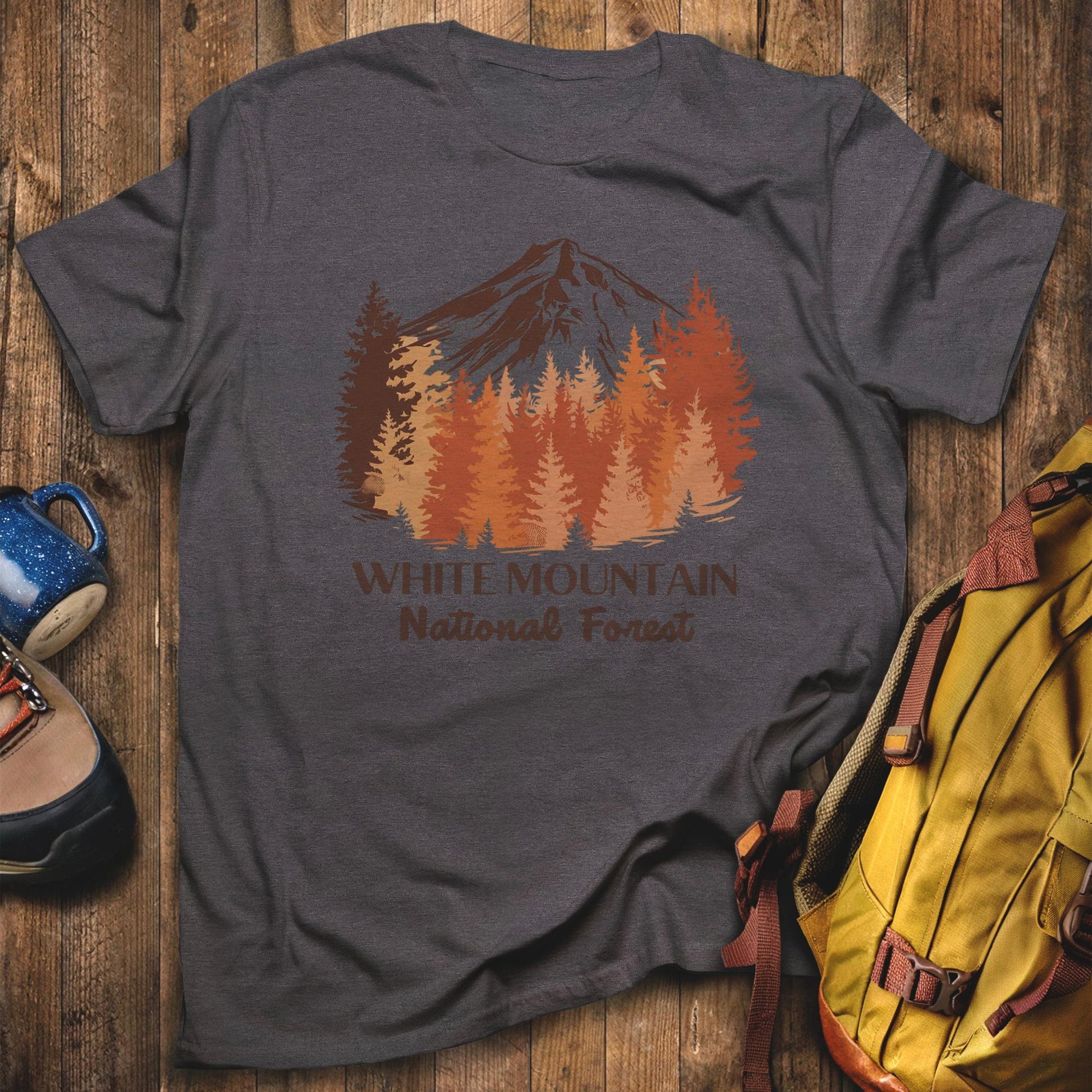 White Mountain National Forest T-Shirt Dark Heather Adventure and Outdoors Themed T-Shirt