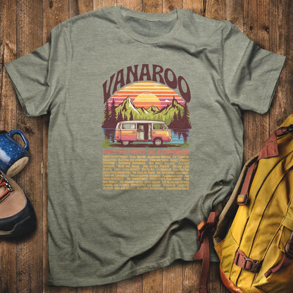 Vanaroo Tour T-Shirt Heather Military Green Adventure and Outdoors Themed T-Shirt