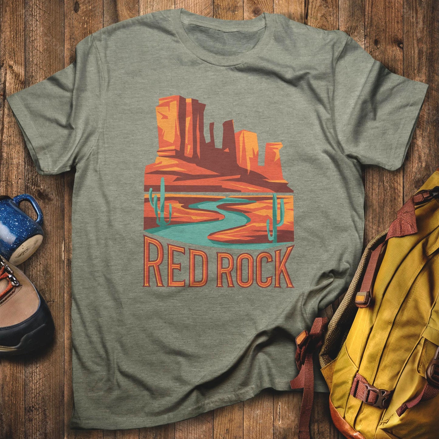 Red Rock State Park T-Shirt Heather Military Green Adventure and Outdoors Themed T-Shirt