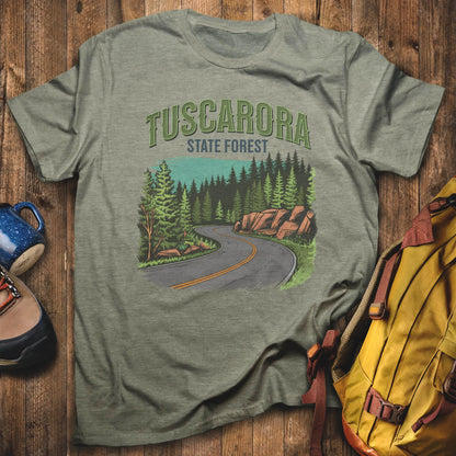 Tuscarora State Forest T-Shirt Heather Military Green Adventure and Outdoors Themed T-Shirt