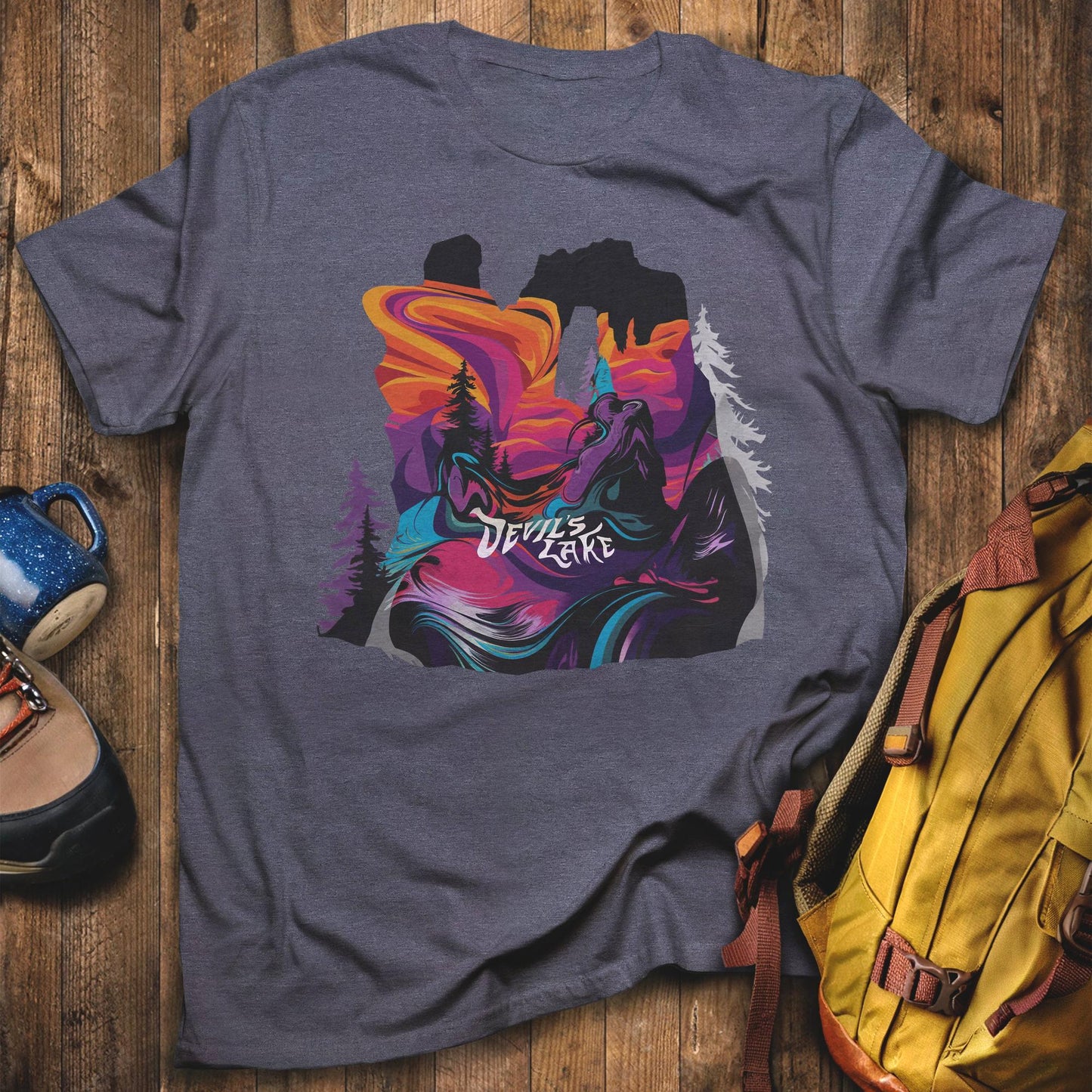 Devil's Lake State Park T-Shirt Heather Navy Adventure and Outdoors Themed T-Shirt