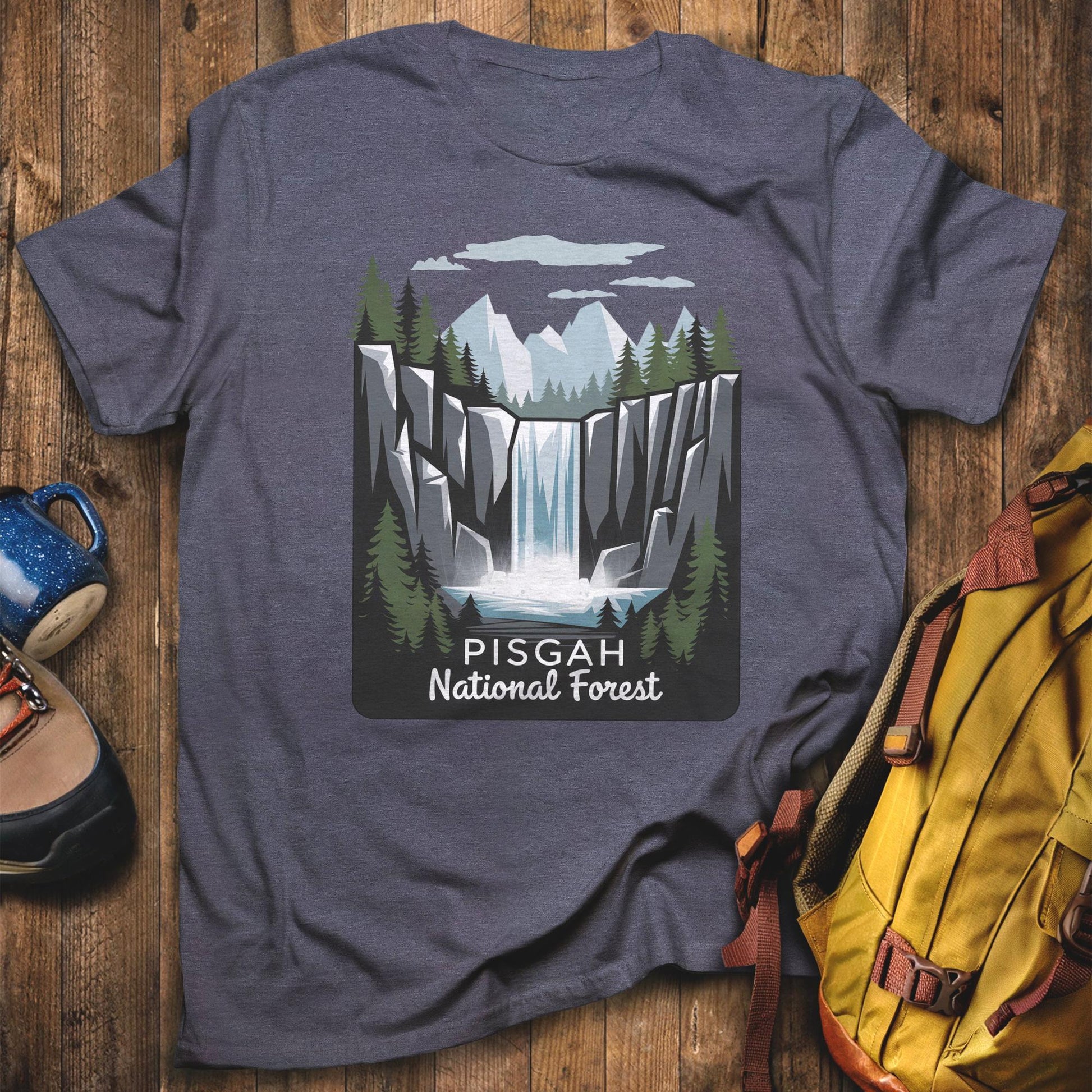 Pisgah National Forest T-Shirt Heather Navy Adventure and Outdoors Themed T-Shirt