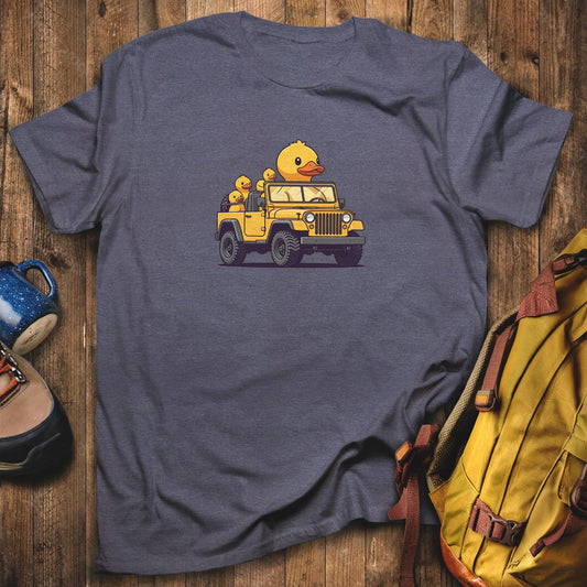 Duck Duck Jeep T-Shirt Heather Navy Adventure and Outdoors Themed T-Shirt