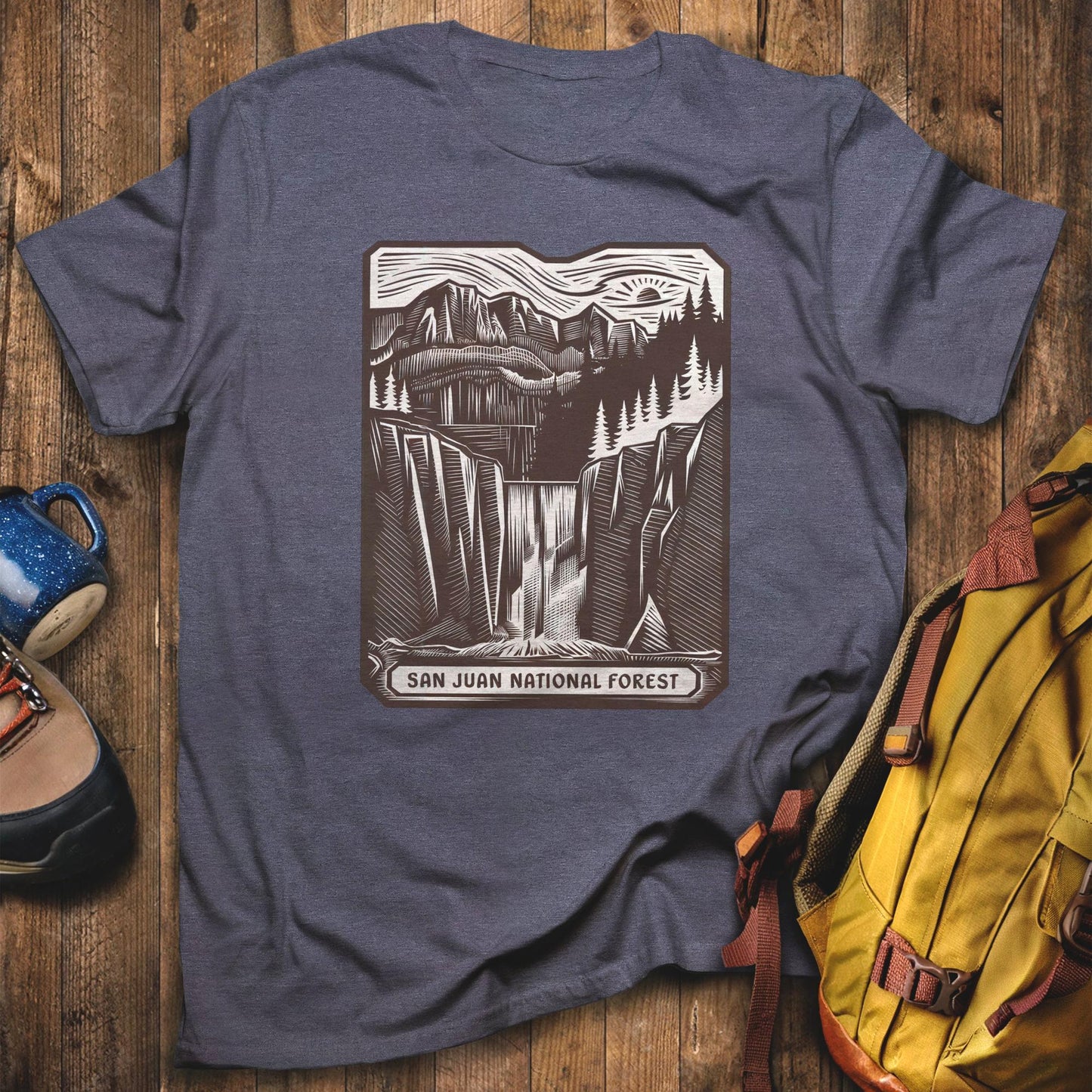 San Juan National Forest Vintage T-Shirt Heather Navy Adventure and Outdoors Themed T-Shirt