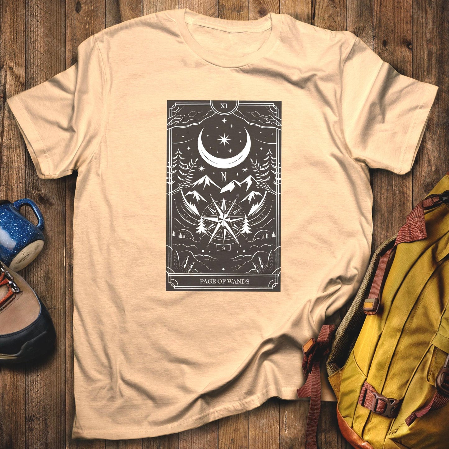 Page of Wands Tarot T-Shirt Sand Adventure and Outdoors Themed T-Shirt