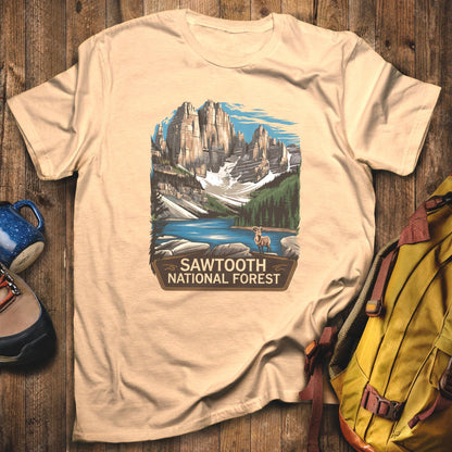 Sawtooth National Forest T-Shirt Sand Adventure and Outdoors Themed T-Shirt