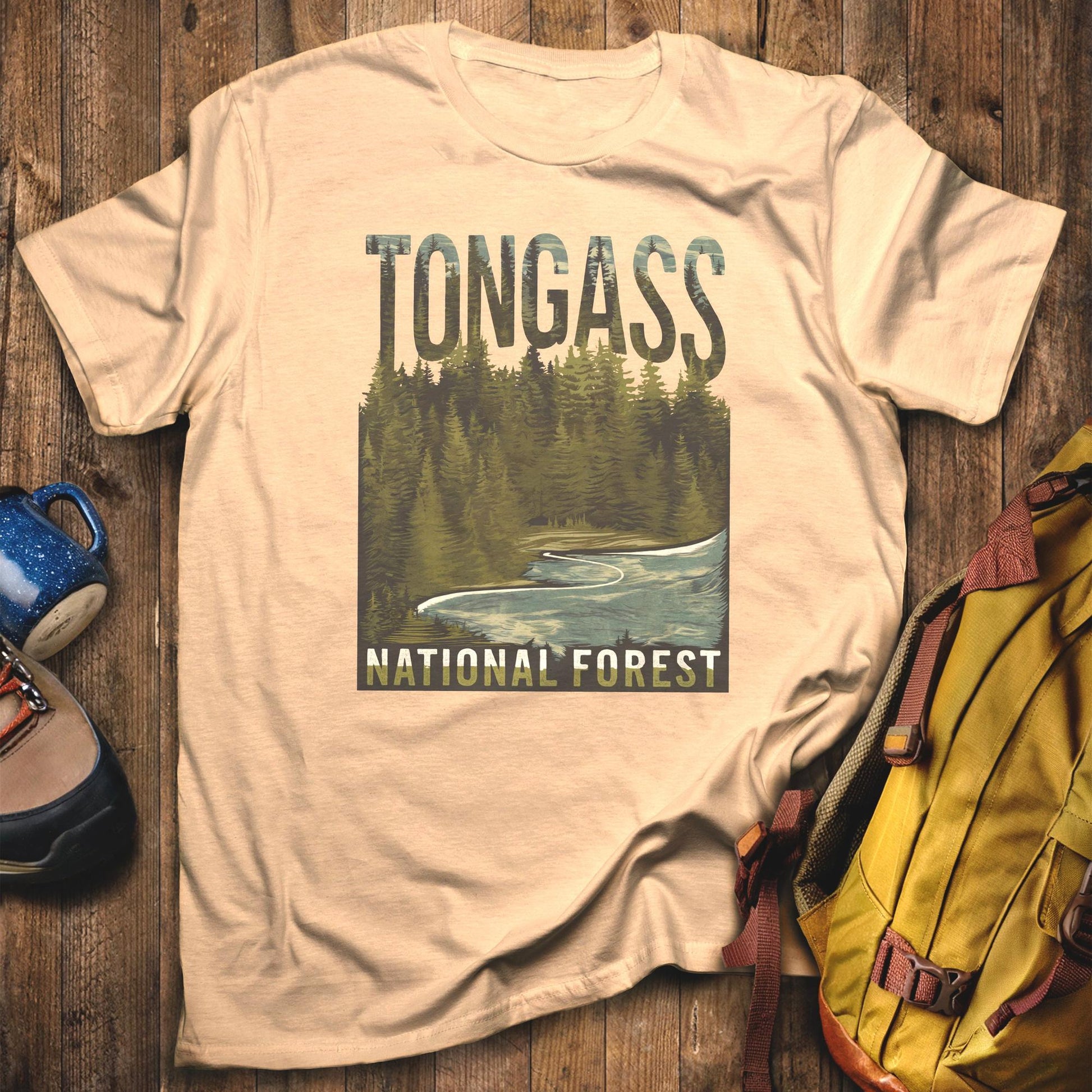 Tongass National Forest T-Shirt Sand Adventure and Outdoors Themed T-Shirt