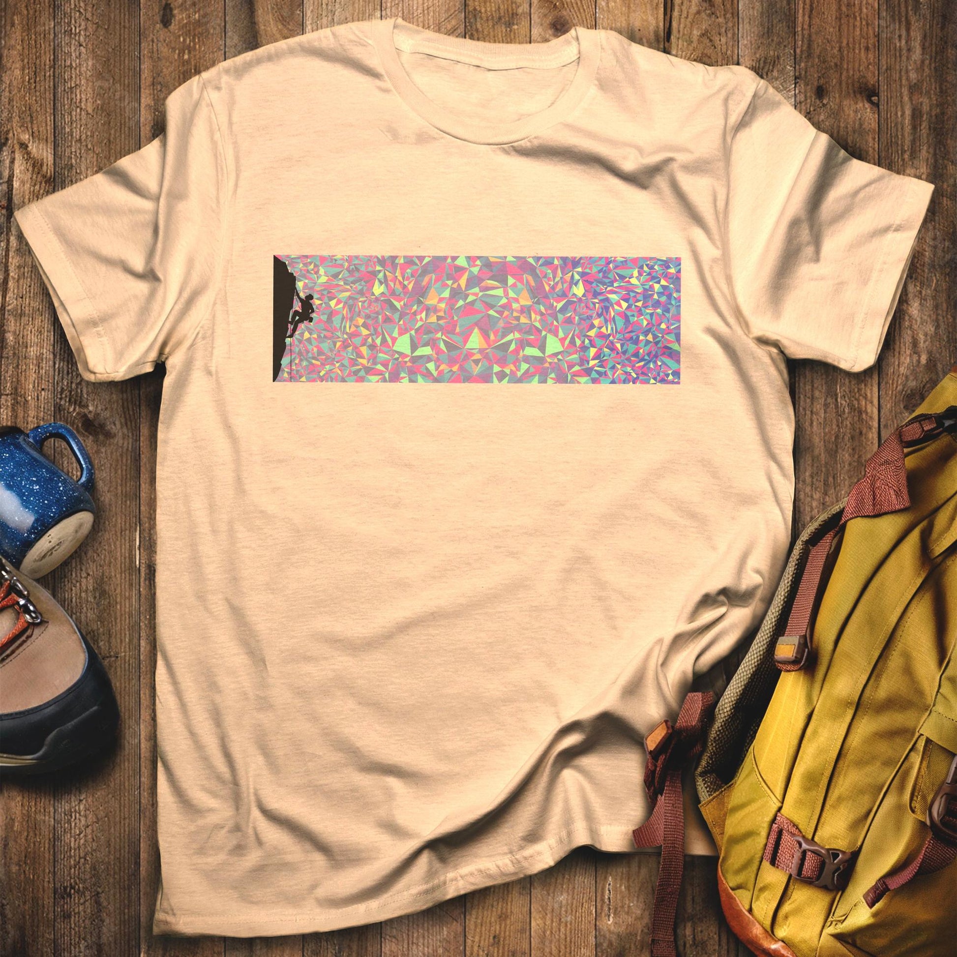 Climbing Mosaic T-Shirt Sand Adventure and Outdoors Themed T-Shirt