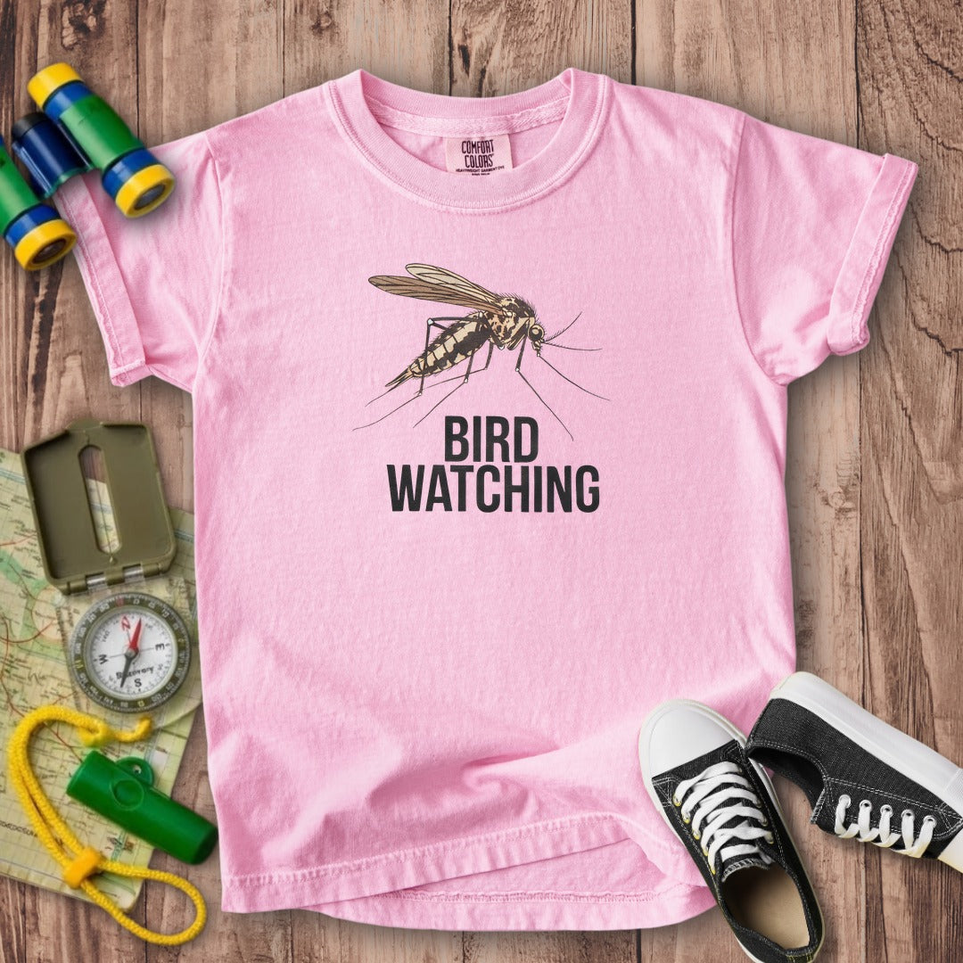Mosquito Bird Watching Kids Cotton T-Shirt