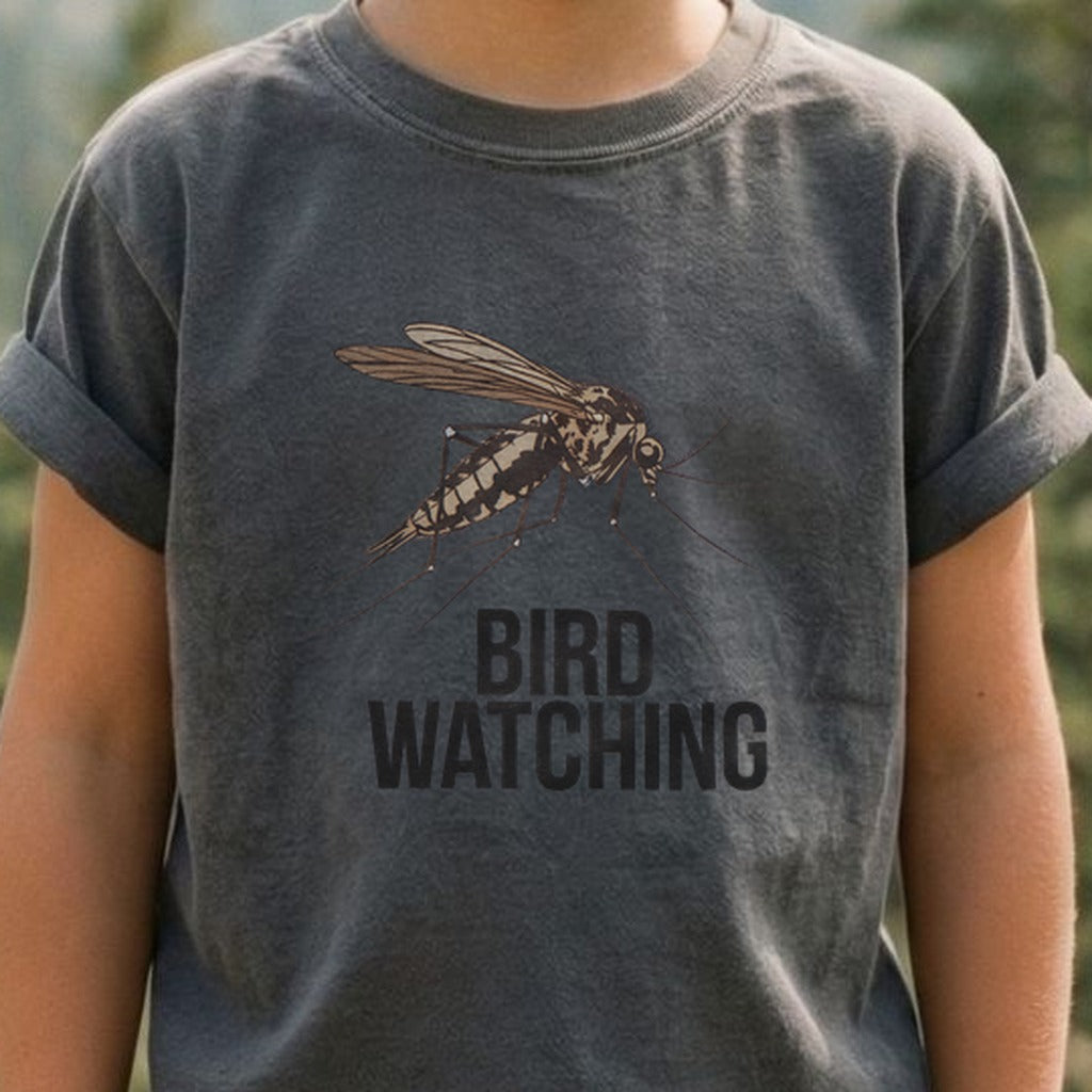 Mosquito Bird Watching Kids Cotton T-Shirt