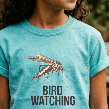 Mosquito Bird Watching Kids Cotton T-Shirt