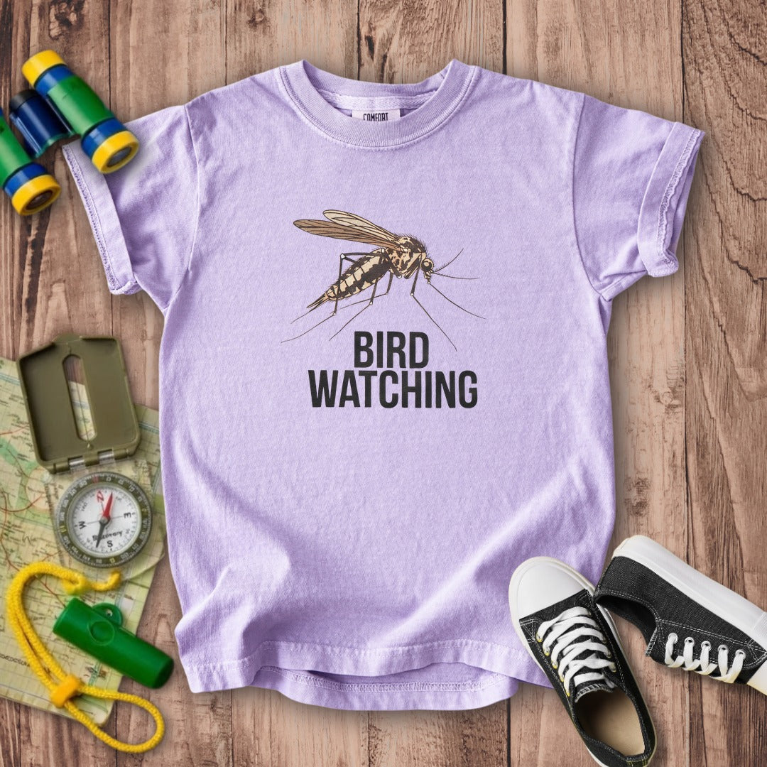 Mosquito Bird Watching Kids Cotton T-Shirt
