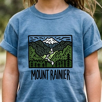 Mount Rainier National Park Kids Cotton T-Shirt