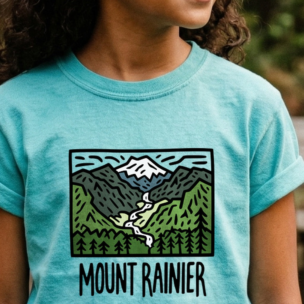 Mount Rainier National Park Kids Cotton T-Shirt