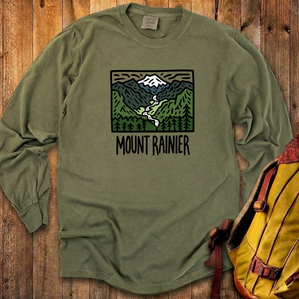 Mount Rainier National Park Cotton Long Sleeve