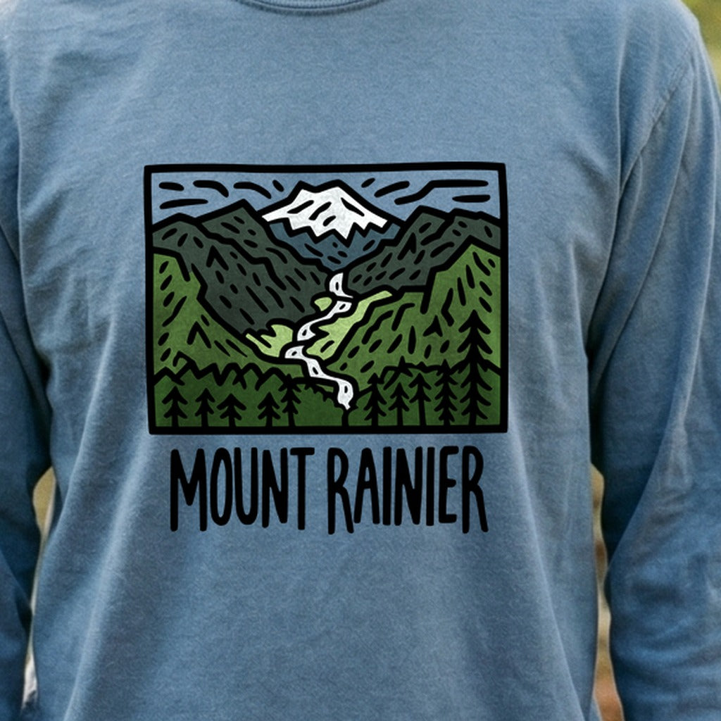 Mount Rainier National Park Cotton Long Sleeve