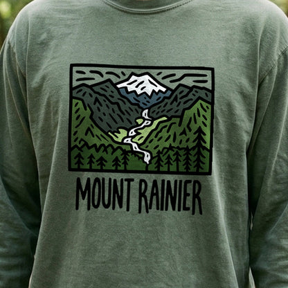 Mount Rainier National Park Cotton Long Sleeve