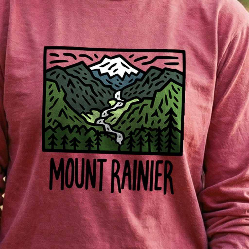 Mount Rainier National Park Cotton Long Sleeve