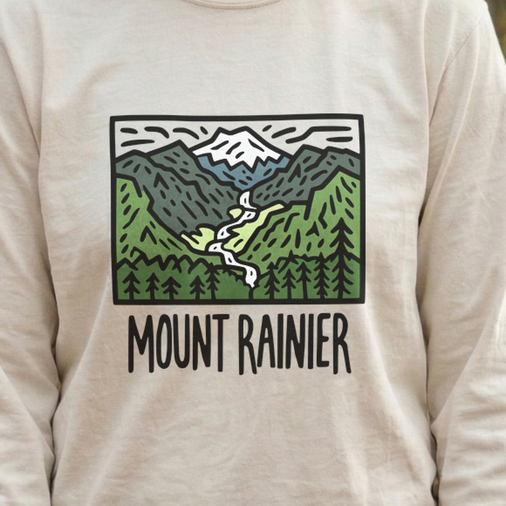 Mount Rainier National Park Cotton Long Sleeve