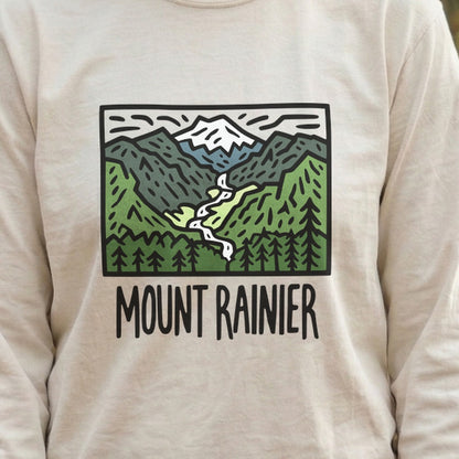 Mount Rainier National Park Cotton Long Sleeve