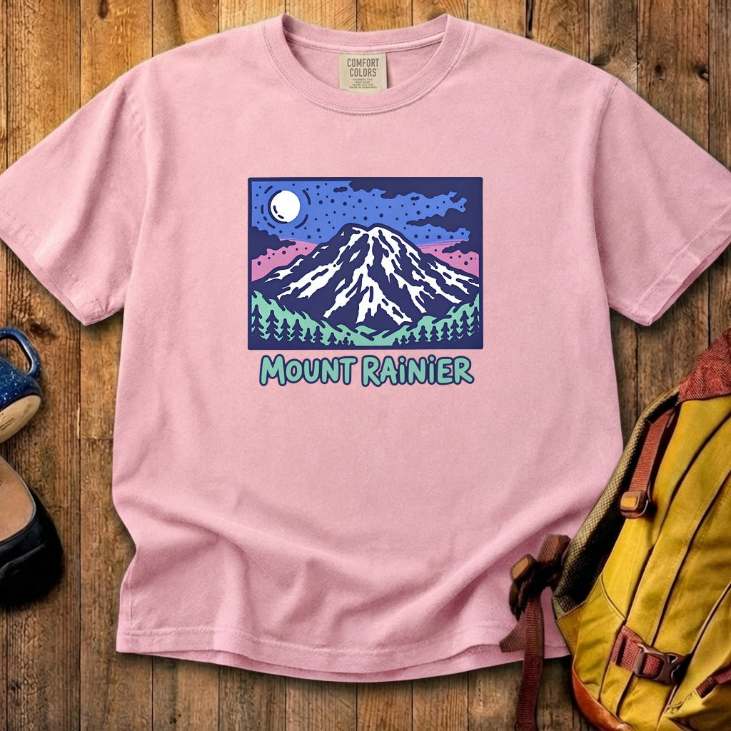 Mount Rainier at Night Cotton T-Shirt