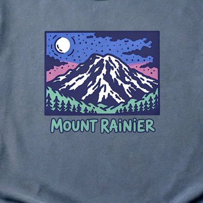 Mount Rainier at Night Cotton T-Shirt
