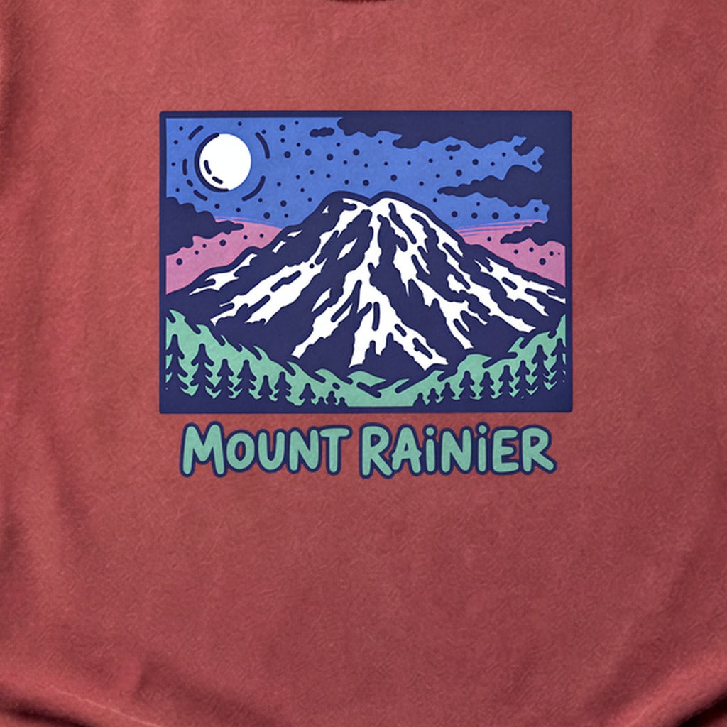 Mount Rainier at Night Cotton T-Shirt