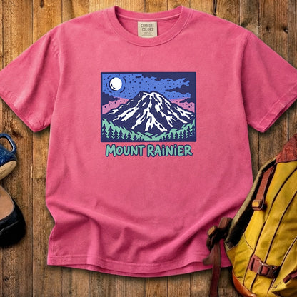 Mount Rainier at Night Cotton T-Shirt